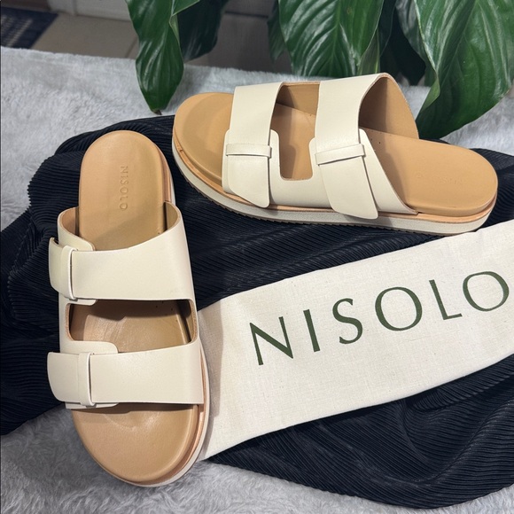 Nisolo Elia Go-To Flatform Leather Slide/Sandal Women's 6 - Picture 3 of 16